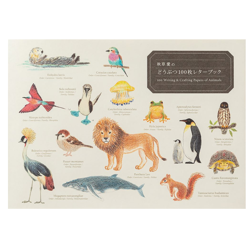 秋草愛の どうぶつ 100枚レターブック  パイインターナショナル 5416【2冊までネコポス可】