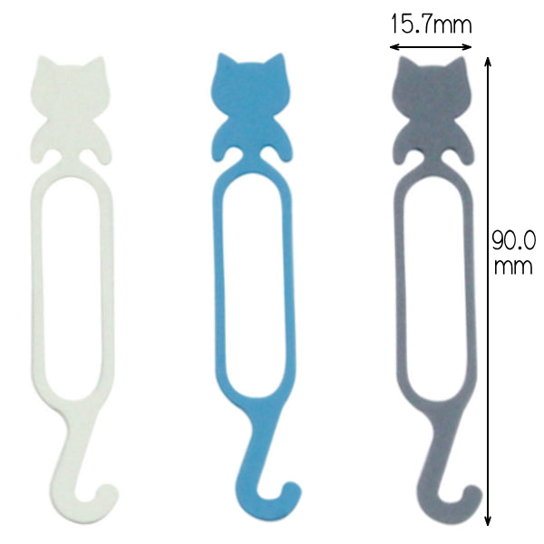 たばねバンド Qutto/ ネコ   ライトブルー/ホワイト/グレー  共和 GFT-QNK-02