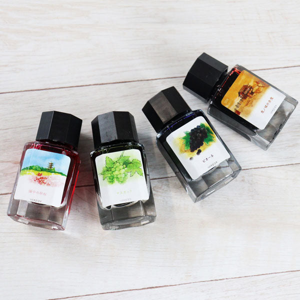 ■オリジナルインク■ 『備中想色(びっちゅうそうしょく)シリーズ』 全16色  15ml<箱入り> 水性染料インク 万年筆 うさぎや