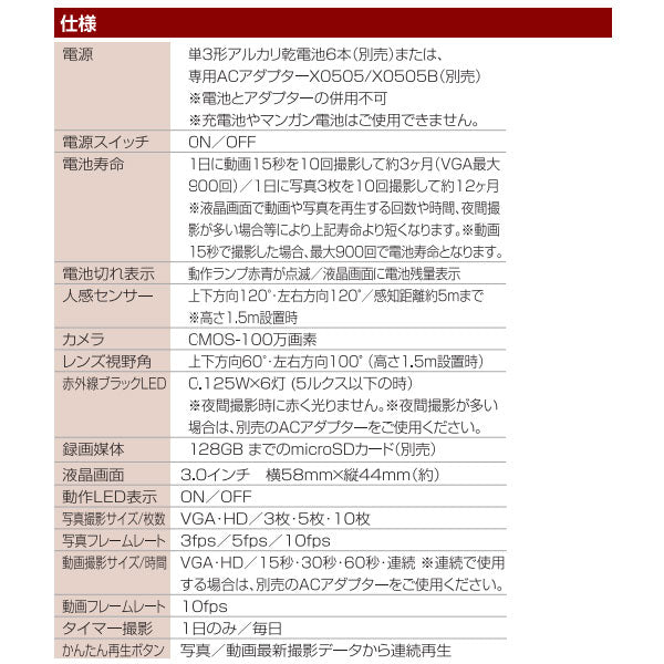 *1/21原田*液晶カメラ付き・防雨型 センサーカメラ2500 ナカバヤシ SD2500 【送料無料*】