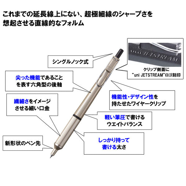 【一部数量限定】ジェットストリーム エッジ JETSTREAM EDGE 油性ボールペン 0.28mm 超極細 黒 単色ボールペン ブラック 三菱鉛筆 SXN100328