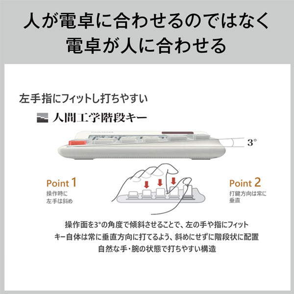 CASIO 人間工学電卓 左手用 デスクタイプ カシオ計算機 DE-12D-L-WE-N【送料無料※】
