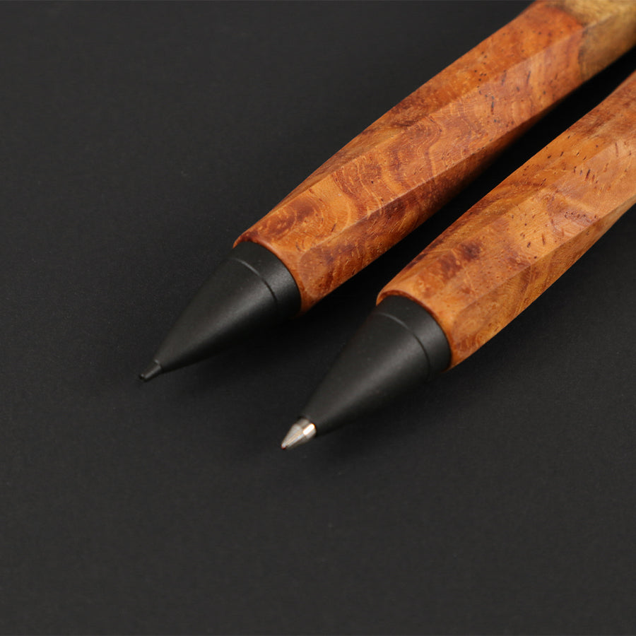 【KURASHIKI BNG.】<オンライン限定販売モデル> SPIRA -スピラ- 木軸 <花梨瘤 紅白杢 /かりんこぶ> ボールペン/シャープペンシル うさぎやオリジナル