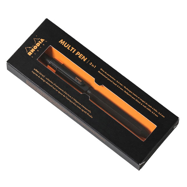 ロディア/RHODIAscRipt MULTI PEN 3in1 ブラック/オレンジ ボールペン(黒・赤)/シャープペン 0.5mm ロディア CF9342/9340