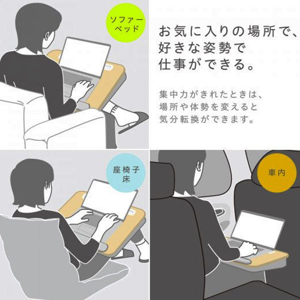 ユートリム 広々ひざ上デスク 裏面クッション&アームレスト付 ソニック UT-4754-GL