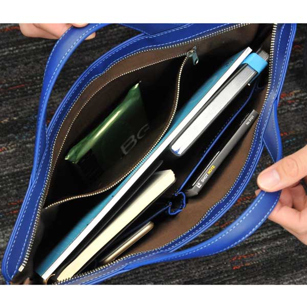 ☆正規販売店☆ TRION <トライオン>ビジネスバッグ【薄マチシリーズ】 Aseries BRIEFCASE (ブリーフケース)〔A4サイズ対応〕 グレー×チョコ AA115-GRAY×CHOCO 本革 牛革 ビジネス シンプル コンパクト