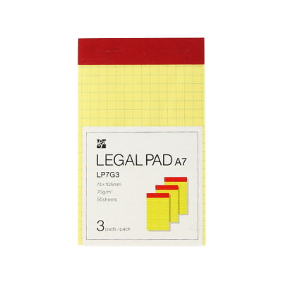 リーガルパッド A7 方眼3冊パック   LP7G3 伊東屋