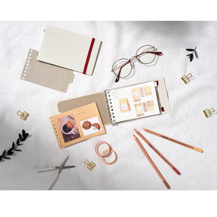 書きやすいルーズリーフ ミニ B7変型 メモリ入10mm罫/90枚入 カラーアソート maruman L1434-99