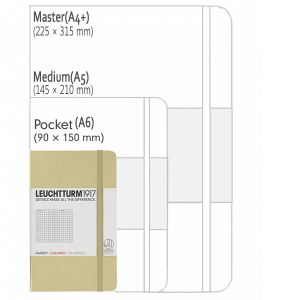 ≪方眼≫ LEUCHTTURM1917(ロイヒトトゥルム) ノート ポケットサイズ A6 Squared(方眼) ブラック 1896-318898 【ネコポス可】
