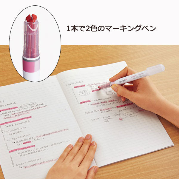 2トーンカラーマーカー〈mark+〉 5色セット  コクヨ PM-MT100-5S