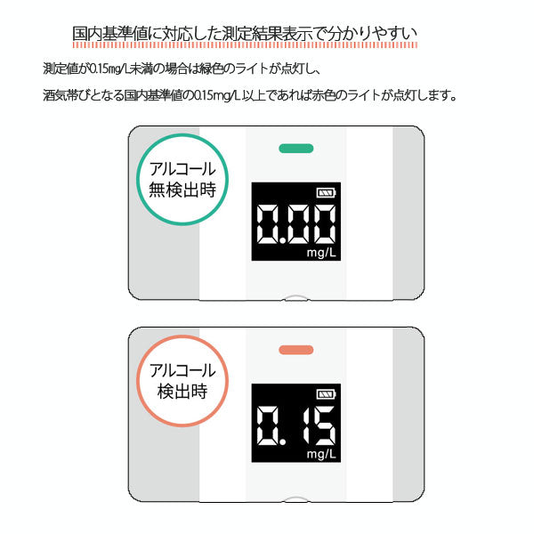 アルコールチェッカー  コンパクトサイズ  シロ 100段階測定 キングジム  BAC10シロ