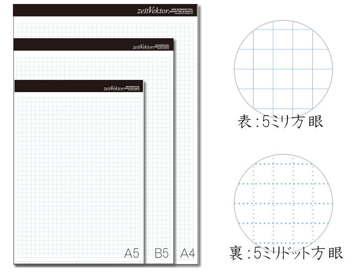 zeit Vektor/ツァイトベクター レポート用紙【A4サイズ】ミシン目付き両面使用可能タイプ 方眼・ドット方眼 レイメイ藤井 24-ZVP455