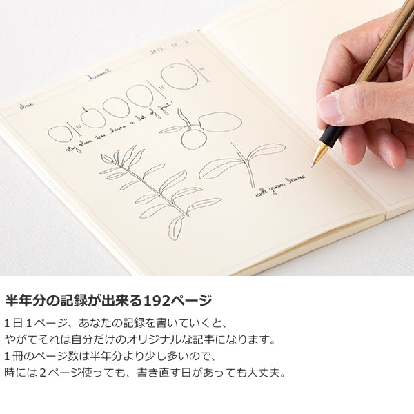 【MDペーパープロダクト】MDノート ジャーナル《A5サイズ》  フレーム罫 デザインフィル/ミドリ 28-15258