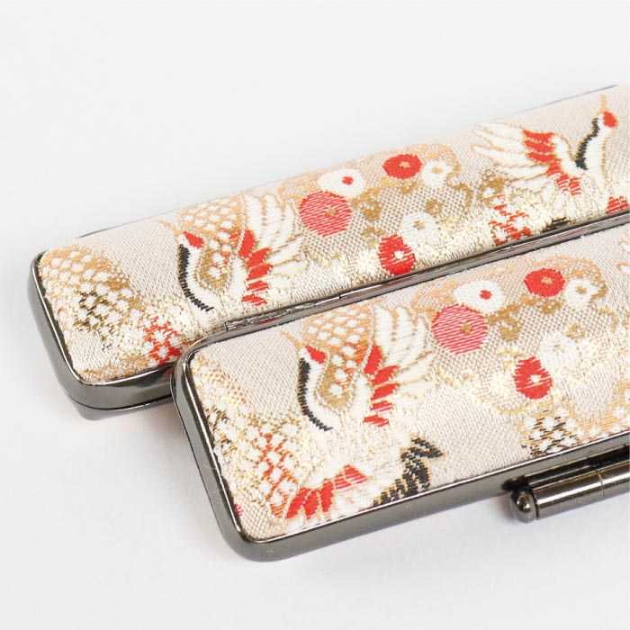 印鑑ケース 千鶴万亀〜鶴〜 13.5・15mm対応 朱肉付き印鑑ケース 019ツル-15ミリ 創明社