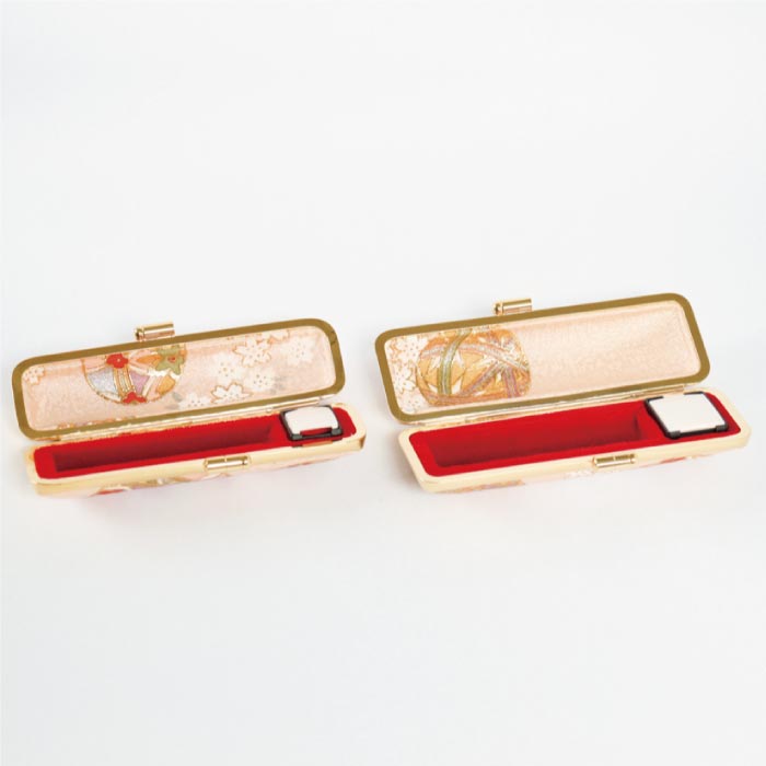 印鑑ケース 金彩うさぎ 13.5・15mm対応 朱肉付き印鑑ケース 182-15ミリ 創明社