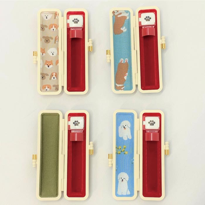 印鑑ケース デコレクションズ ドッグ  10.5・12mm対応 朱肉付き印鑑ケース 337* 創明社