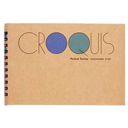 スケッチブック  ポケットサイズ(白クロッキー紙)ブルー/ライトブルー <マルマン>S161(1冊)