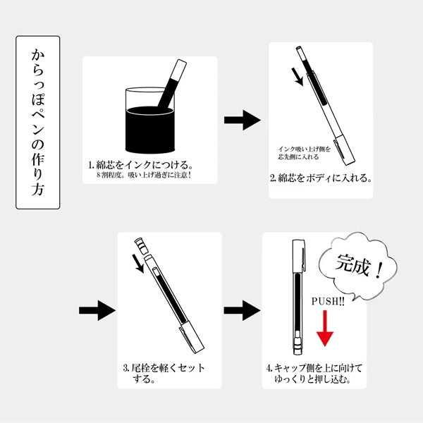 からっぽペン ほそふで芯 5本入り 呉竹 ECF160-452