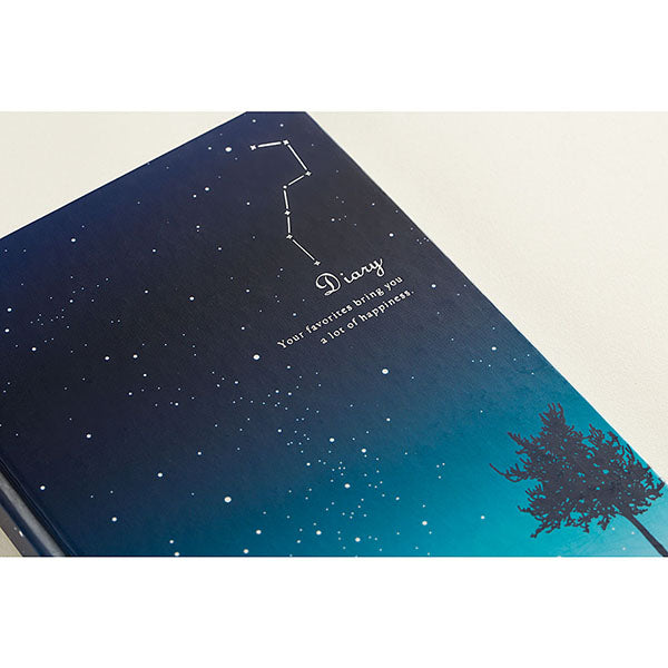 日記帳《日付表示なし》星空柄  デザインフィル/ミドリ 12389【ネコポス可】