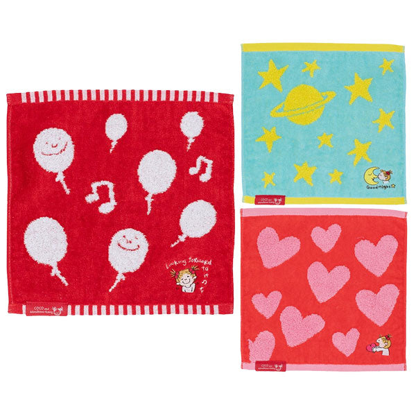 新品　COCOちゃん　図録　CoCoちゃん展　ハンドタオル ◇COCOちゃん タオルハンカチ 風船（ハンカチ・ハンドタオル