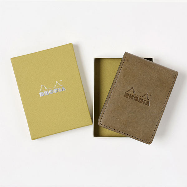 【限定】RHODIA《ロディア》オーガナイザー Chic/シック<カーキ/ターコイズ> 8×11cm ミニ3穴 牛革 ロディア CF11OGZ01