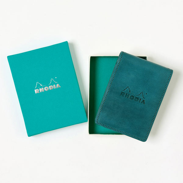 【限定】RHODIA《ロディア》オーガナイザー Chic/シック<カーキ/ターコイズ> 8×11cm ミニ3穴 牛革 ロディア CF11OGZ01