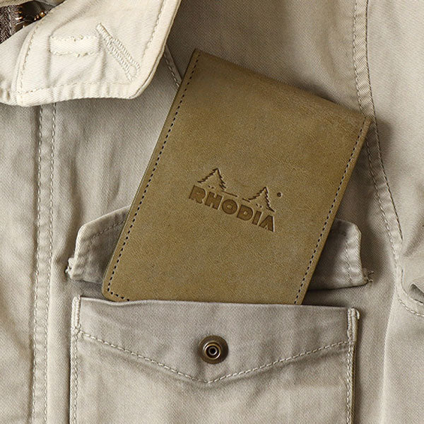 【限定】RHODIA《ロディア》オーガナイザー Chic/シック<カーキ/ターコイズ> 8×11cm ミニ3穴 牛革 ロディア CF11OGZ01