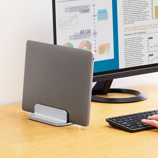 ノートパソコンスタンド(縦置き) キングジム NPS25-SL 【取寄せ品】