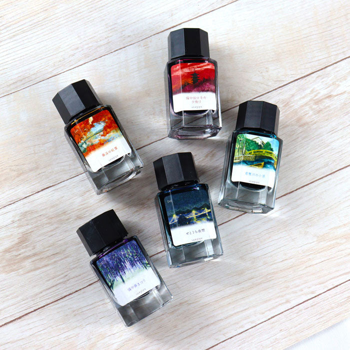 ■オリジナルインク■ 『備中想色(びっちゅうそうしょく)シリーズ』 全16色  15ml<箱入り> 水性染料インク 万年筆 うさぎや