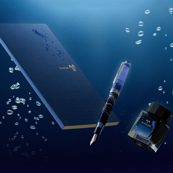 (11/18園田)【限定】カ.クリエ プレミアムクロス×プロフェッショナルギアスリム 海月セット クリアパープル×クリアネイビー 字幅(EF/MF/B) セーラー万年筆 10-8829【送料無料*】