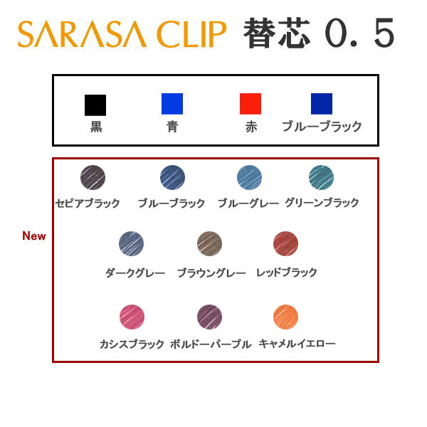 サラサクリップ 替芯 JF-0.5芯  ゼブラ  RJF5-*