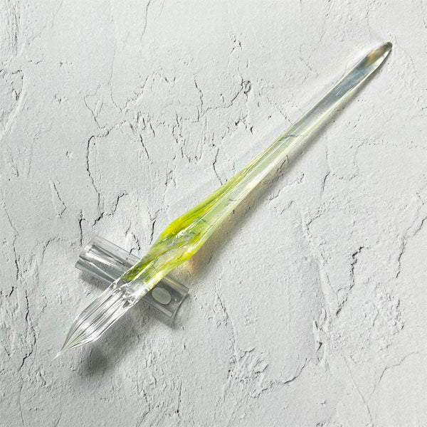 ガラスペン ガラス工房aun 「マーブル ”レモンドロップ”」中細相当 【お一人様1本限り】