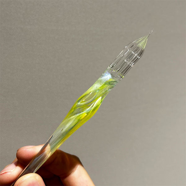 ガラスペン ガラス工房aun 「マーブル ”レモンドロップ”」中細相当 【お一人様1本限り】