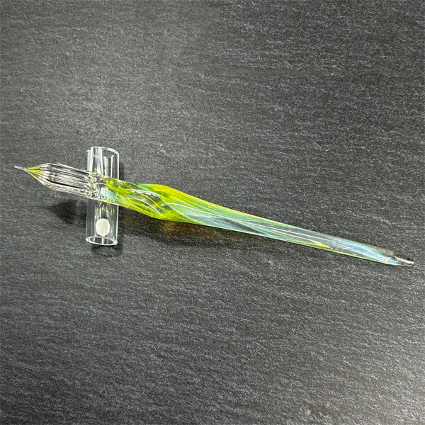 ガラスペン ガラス工房aun 「マーブル ”レモンドロップ”」中細相当 【お一人様1本限り】