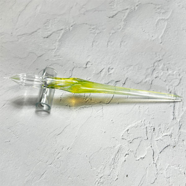 ガラスペン ガラス工房aun 「マーブル ”レモンドロップ”」中細相当 【お一人様1本限り】