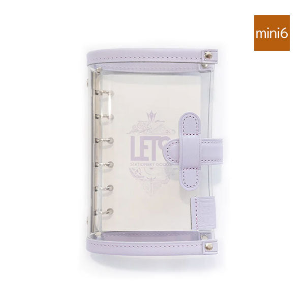 DEMIU ラベンダー 手帳型ケース 新品未使用品 LETSクリアシステム手帳 シフォンパープル [mini6サイズ] LETS