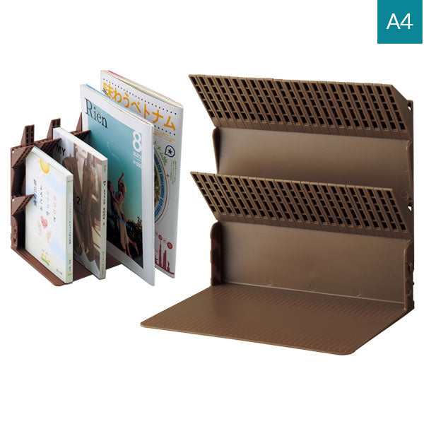 限定色 1冊でも倒れないブックスタンド A4 ブラウン リヒトラブ《LIHIT LAB》 A-A-3577-9