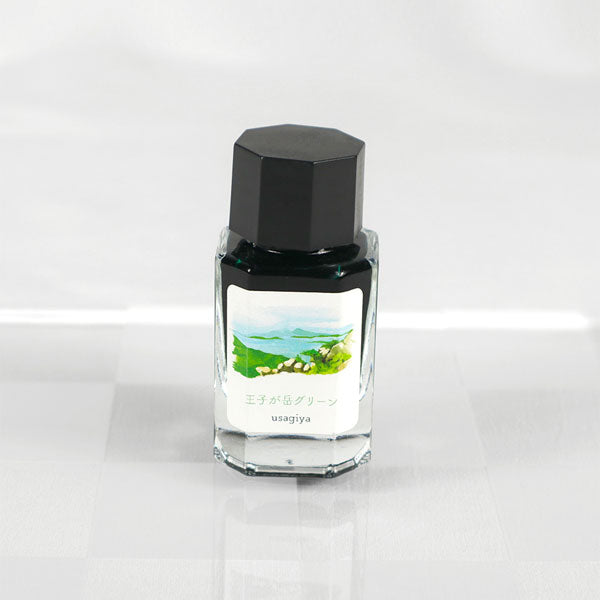 【王子が岳グリーン】備前浪漫シリーズ 万年筆インク 15ml 箱入り うさぎやオリジナル U-BZ001