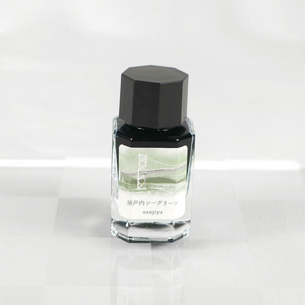 【瀬戸内シーグリーン】備前浪漫シリーズ 万年筆インク 15ml 箱入り うさぎやオリジナル U-BZ003