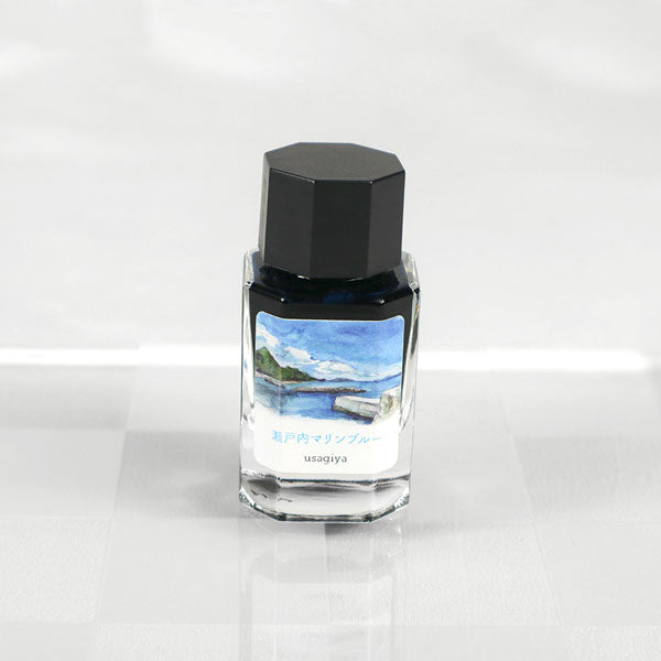 【瀬戸内マリンブルー】備中想色シリーズ 万年筆インク 15ml 箱入り うさぎやオリジナル U-BT010
