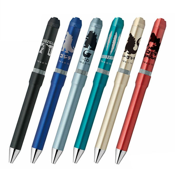 【限定】ゼブラ シャーボNu ゴジラ デザイン 回転式 多機能ペン ボール径0.5/0.7mm 専用化粧箱付き 3機能(2色エマルジョン芯黒/赤+シャープ0.5mm) ゼブラ SB35-GZ24/SBS35-GZ24