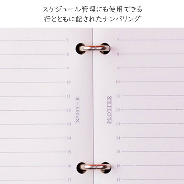 005 リフィルメモパッド 6mm罫線 80枚《バイブルサイズ》 PLOTTER 777-164-23 ［M便 1/2］【取寄せ品】