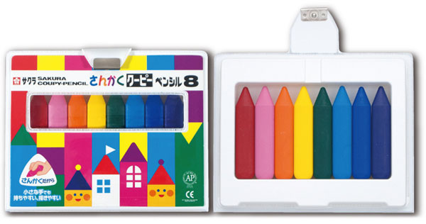 サクラ　さんかくクーピーペンシル8色　ソフトケース入り（色鉛筆） サクラクレパス　FYL8
