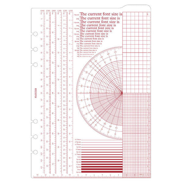 009 スケール下敷き《A5サイズ》リフィル PLOTTER 777-164-36［M便 1