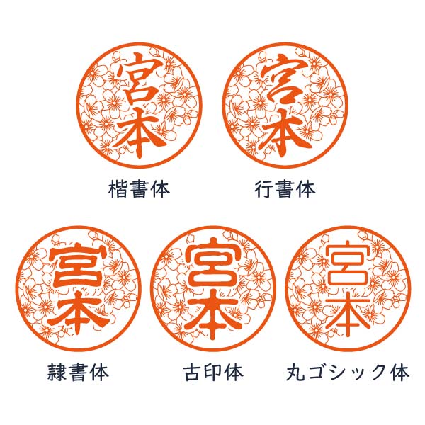 イラストはんこ 透かし彫り 認印 銀行印 印鑑 [柘植/12mm] 【ネコポス