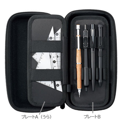 (1/16園田)XCOA《エクスコア》ハードシェル ペンケース ［ジェットブラック］ リヒトラブ A-3802-24