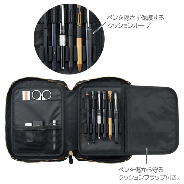 (1/16園田)XCOA《エクスコア》スタンドブック ペンケース［ジェットブラック］ リヒトラブ A-3803-24