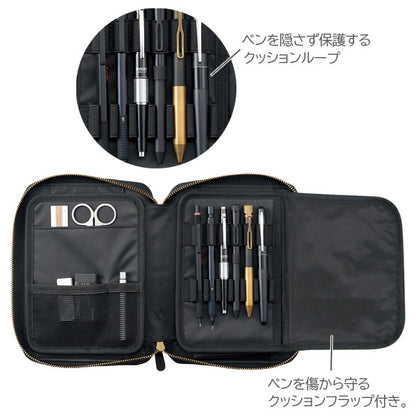 (1/16園田)XCOA《エクスコア》スタンドブック ペンケース［ジェットブラック］ リヒトラブ A-3803-24