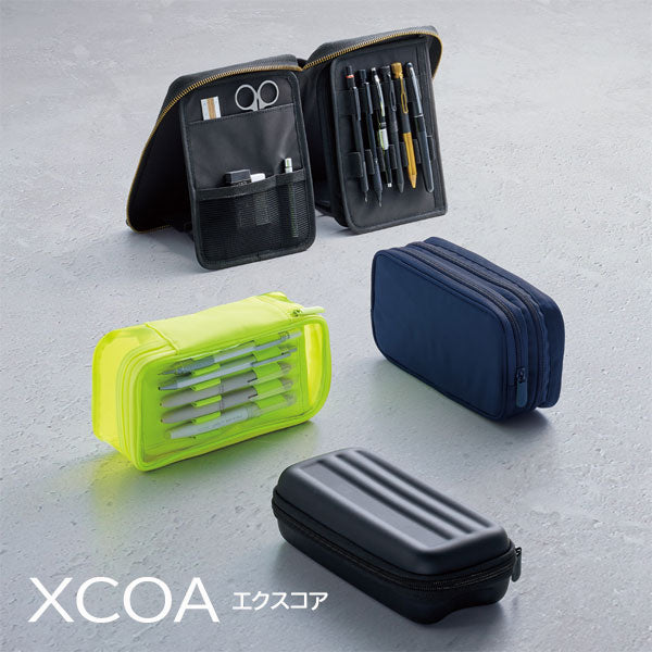 XCOA《エクスコア》スタンドブック ペンケース［ジェットブラック