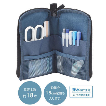 《LIHIT LAB.×SURFRIDER FOUNDATION》 スタンドペンポーチ [全5色] ペンケース マルチポーチ リヒトラブ A-3201[M便 1/1]
